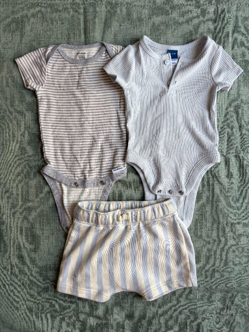 3-Piece Classic Stripes Baby Boy Bundle 0-3m